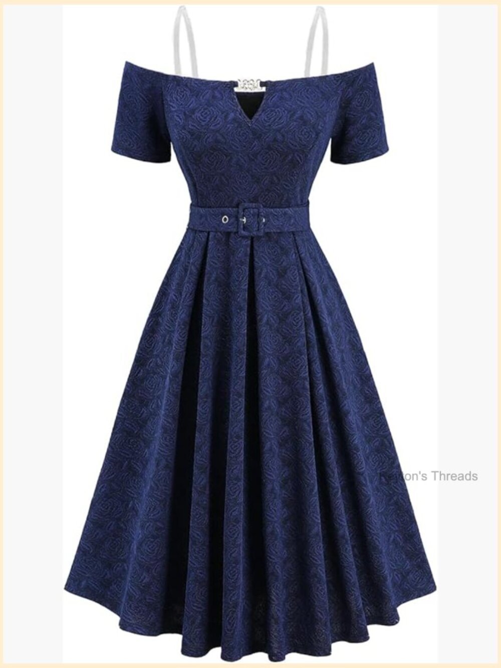 Women Plus Size Cocktail Dress Off Shoulder Short Sleeve Keyhole Flower